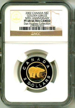 2002 S$2 Canada Golden Jubilee 50th Anniversary Ngc Pf68 Ultra Cameo