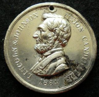 1864 Lincoln & Johnson Campaign Medal - Freedom To All Men