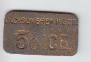Jackson Brewing Co.  5¢ Ice Trade Token Orleans?