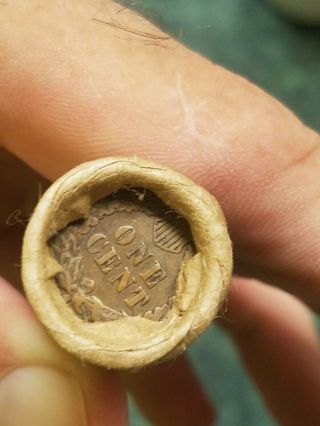 1 Roll Lincoln Wheat Pennies.  2 Reverse Indian Head End Coins