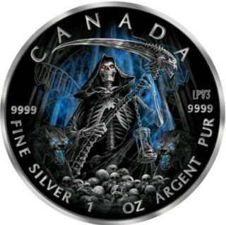 2016 1 Oz Silver $5 Maple Leaf Apocalypse Grim Reaper 1 Coin.