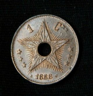 1888 Belgium Congo State 1 Centime - Bu / Unc,