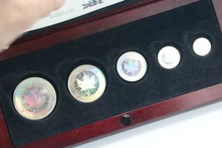 2003 Royal Canadian Canada Hologram 5 - Coin Silver Maple Leaf Impaired Set 3