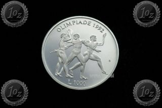 San Marino 1000 Lire 1992 (barcelona Olympics) Silver Commemorative Coin Unc