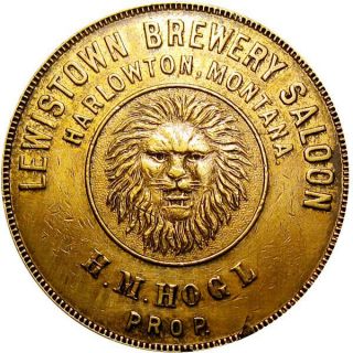 Harlowton Montana Good For Token Lewiston Brewery Saloon Lion Good Luck Swastika