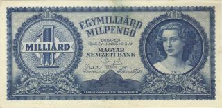 1946 1 One Quadrillion Pengo Hungary Currency Banknote Note Money Bank Bill Cash