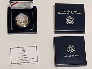 2011 P Medal Of Honor Commemorative Silver Dollar Proof W Box &