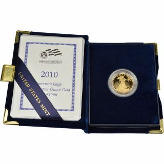 2010 - W American Gold Eagle Proof (1/4 Oz) $10 In Ogp