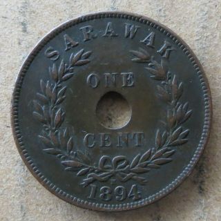 Sarawak One Cent 1894h.  Jo - 7913