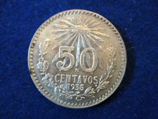 1935 Mexico 50 Centavos Silver Km 448