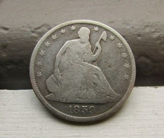 1859 - O Seated Liberty Half Dollar 50c - - - - - - - Vg,  - - - - - -