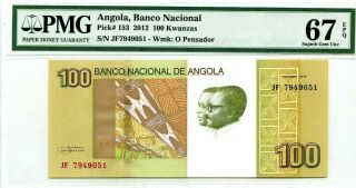 Angola 100 Kwanzas 2012 Banco Nacional Pmg Gem Unc Pick 153 Value $80