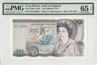 1988 - 91 Bank Of England Qeii 20 Pounds Gill ( (pmg 65 Epq))