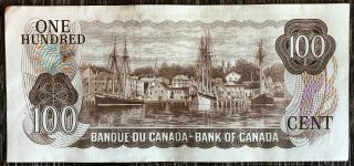 1975 Bank of Canada $100 Dollar Banknote - Lightly Circulated 2