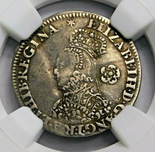 Ngc Vf 30.  Tudor.  Elizabeth I.  Threepence 1562.  England.  Silver Coin.