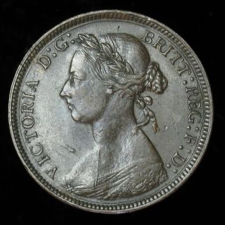 1886 Great Britain Half 1/2 Penny Km 754 Xf