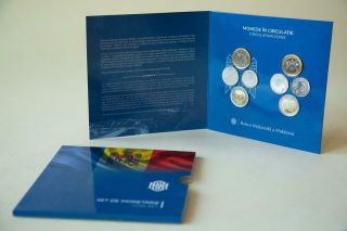 Moldova Set 8 Coins 1,  1,  2,  2,  5,  5,  10,  10 Lei 2018 Unc In Folder