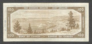 1954 $100.  00 BC - 43a F - VF Scarce 1st COYNE Signed Canada QEII One Hundred Dollars 2