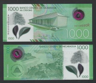 Nicaragua 1000 Cordobas 2019 A/r Replacement,  Polymer,  Unc