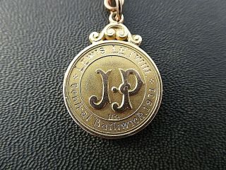 SCARCE 15CT GOLD JUSTICE OF THE PEACE MEDAL FOB JUSTICES ASSOC OF VICTORIA 1931 3