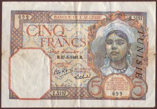 Tunisia 5 Francs 1941
