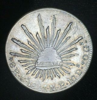 1832 CaMR Ca MR Chihuahua Mexico Republic 8 Reales KM 377.  2 VF.  903 Silver Coin 3