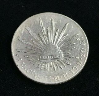 1832 CaMR Ca MR Chihuahua Mexico Republic 8 Reales KM 377.  2 VF.  903 Silver Coin 5