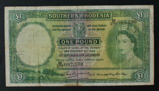 Southern Rhodesia,  Gb,  5 Pounds Pick 17,  Fine Banknote M247