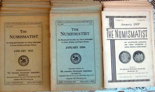 1935 36 & 37 Complete Set Numismatist American Numismatic Association 36 Issues