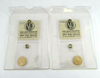 1914 - D & 1925 - D U.  S.  $2.  50 Dollar Quarter Eagle Indian Head Gold Lustrous Coins