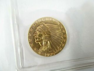 1914 - D & 1925 - D U.  S.  $2.  50 Dollar Quarter Eagle Indian Head Gold Lustrous Coins 2