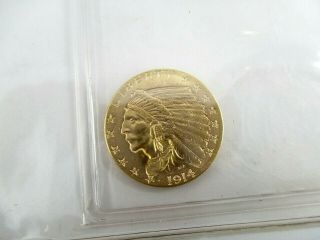 1914 - D & 1925 - D U.  S.  $2.  50 Dollar Quarter Eagle Indian Head Gold Lustrous Coins 3