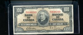 1937 Bank Of Canada $100 Gordon Towers C4 - 9