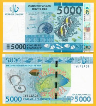 French Pacific Territories 5000 Francs P - 7 2014 Unc Banknote