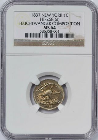 HT - 268 (6I) - Feuchtwanger Composition One Cent - NGC MS64 - Lustrous & Colorful 3