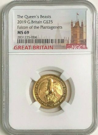 2019 G.  Britain 1/4oz Gold Queen 