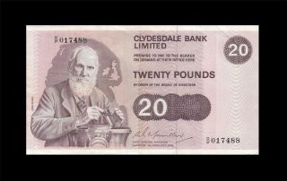 1.  2.  1978 Clydesdale Bank Scotland 20 Pounds Rare ( (ef))