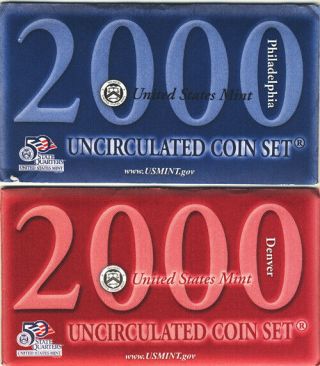 2000 United States Us 20 Piece Uncirculated Coin Set