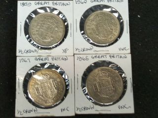 1959 - 1967 Great Britain Half Crown Coin,  4 X Coin (s)