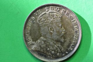Canada 5 Cents 1908 Ef (i Think).  925 Silver.  Cb S8.  Collectable