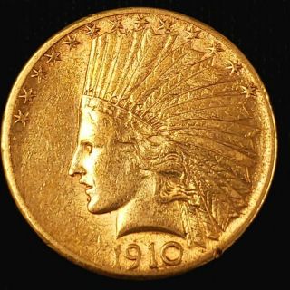 1910 S Us Indian Head Gold Eagle $10 Ten Dollar Collector Coin 9ihg107