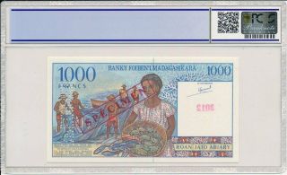 Banky Foiben ' I Madagasikara Madagascar 1000 Francs ND (1994) Spec.  PCGS 67OPQ 2