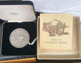 175th Anniversary Battle Of Waterloo Sterling Silver Medal 63mm 118 Grams