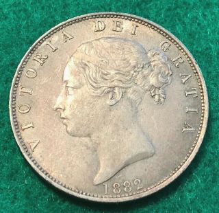 Victoria Halfcrown 1882 Xf And