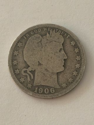 1906 - O Barber Quarter Coin