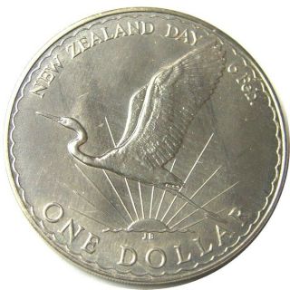 Elf Zealand 1 Dollar 1974 Great Egret Bird