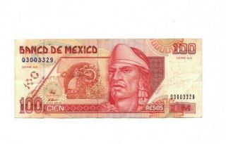 Bank Of Mexico 100 Pesos 1996 Vf