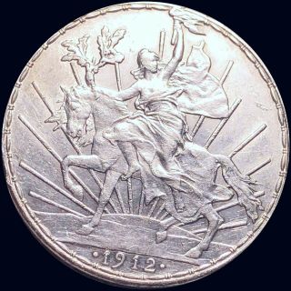 1912 Mexican Silver Un Peso Looks Uncirculated Collectible