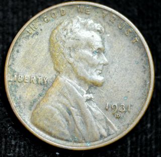 1931 D Lincoln Wheat Cent,  Penny,  Very Fine,  C4358
