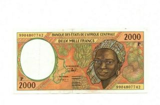 Bank Of Chad 2000 Francs 2000 Vf